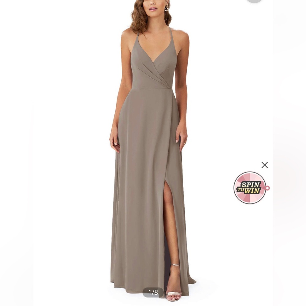 Azazie Taupe Bridesmaid Dress size 0